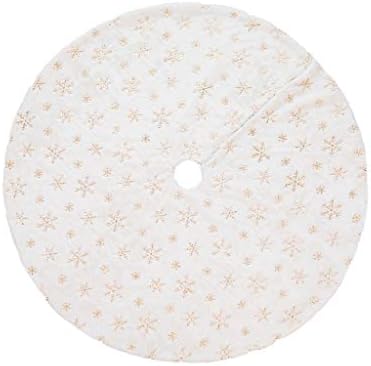 Christmas Tree Skirt 30/36/49 inches Xmas White Tree Skirts Snowflake Embroidery for Christmas Decorations Holiday Party 198 Gold 78 - Image 2
