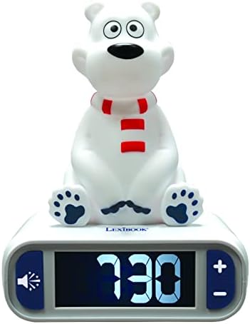 LEXiBOOK, Polar Bear Nightlight Alarm Clock, RL800PB by Lexibook