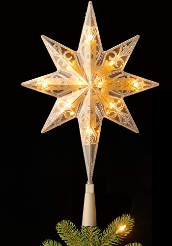 National Tree 11 Inch Bethlehem Star Tree Topper with 10 Battery Operated Dual Color LED Lights with 9 Functions (TA21-11L-B1) by Unknown