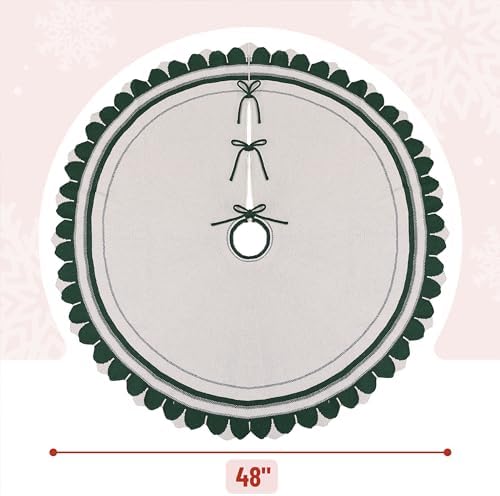 Mr. Pen Christmas Tree Skirt - 48 Inch Knitted Xmas Tree Skirt - Image 3
