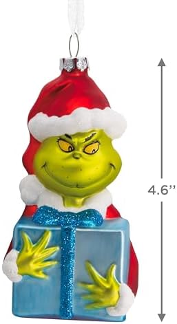 Hallmark Dr. Seuss's Grinch Christmas Ornament (Grinch with Present) - Image 3