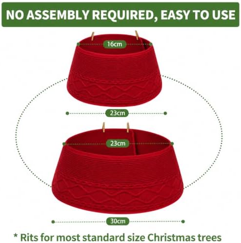Noiclub Knit Christmas Tree Collar, Christmas Tree Skirt, Cream, 23-30 in - Image 2