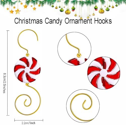 Christmas Ornament Hooks Candy, 20 Piece Candy Bead Wire Hangers for Christmas Tree Decorating - Image 2