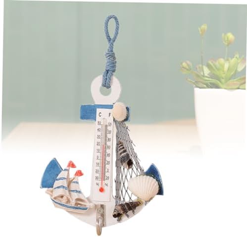 Coastal Decor Thermometer Hook Anchor Wall Decor Home Hanging Ornaments Nautical Style Mini Thermometer for Bedroom Style - Image 6