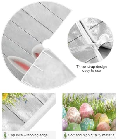 SUABO Easter Grass Eggs Christmas Tree Skirt 48 Inch, Xmas Tree Floor Door Mat for Party Decoration Holiday Decor Home Indoor Outdoor - Image 2