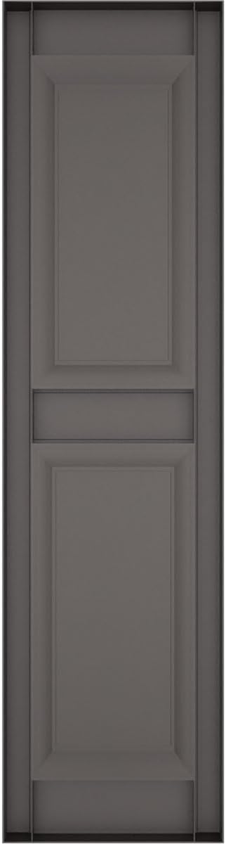Ekena Millwork Lifetime Vinyl LP2S14X08000MS Standard Two Equal Panel Vinyls, Raised Panel Vinyl Shutters, w/Installation Shutter-Lok's & Matching Screws (Per Pair), 14.75"W x 80"H, Musket Brown