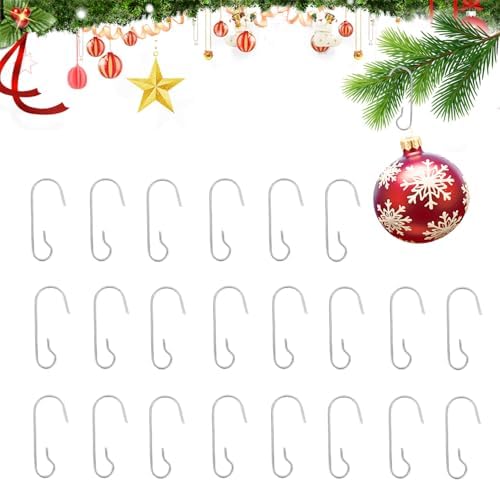 Christmas Ornament Metal Hooks Hangers, 120PCS Silver Bendable Metal Wire Hanging Hook for Christmas Tree Decoration Easter Egg Hangers Halloween Party Decoration by Unknown