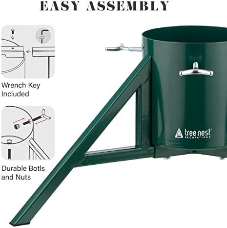 Tree Nest Christmas Tree Stand Base Tree Holder Modern Design for 8.5ft Real Trees Steel Stable for Xmas Tree Decoration Geometric (Medium, Green) - Image 5