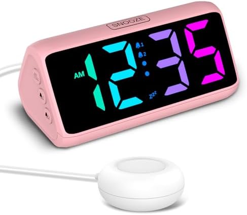 Netzu Loud Alarm Clock for Heavy Sleepers Pink by Netzu