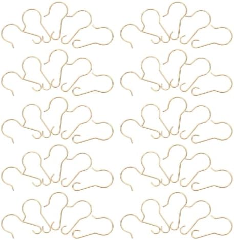 200pcs Golden Metal Ornament Hooks for Christmas Tree Decorations by PartyKindom