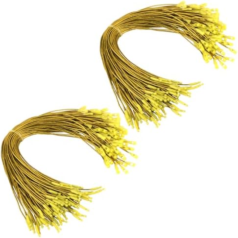 Christmas Hooks for Ornaments, 200 PCS Gold Christmas Ornament String Ribbon Hangers with Snap Hanging Ropes Hooks Cords Locking Xmas Holiday Tree Decorations Toddler Proof Adjustable Pendant by OZOSHINE