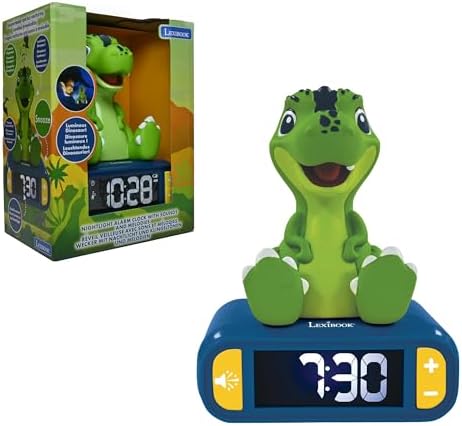 LEXiBOOK, Dinosaur Nightlight Alarm Clock, RL800DINO by Lexibook