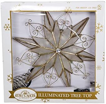 Kurt Adler 10-Light 6-Point Capiz Star Treetop with Scroll Design - Image 6