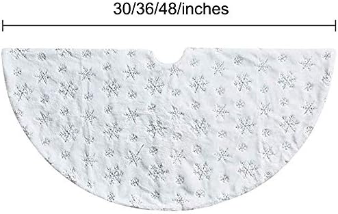 Christmas Tree Skirt 30/36/49 inches Xmas White Tree Skirts Snowflake Embroidery for Christmas Decorations Holiday Party 198 Silver 120 - Image 2