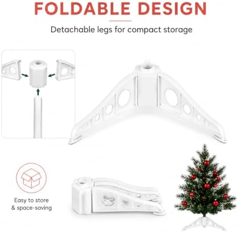 Artificial Christmas Tree Stand, Plastic Christmas Tree Legs Replacement, Small Folding Xmas Trees Stand Base Fits 0.3-0.6 Inch Tree Pole - Image 6