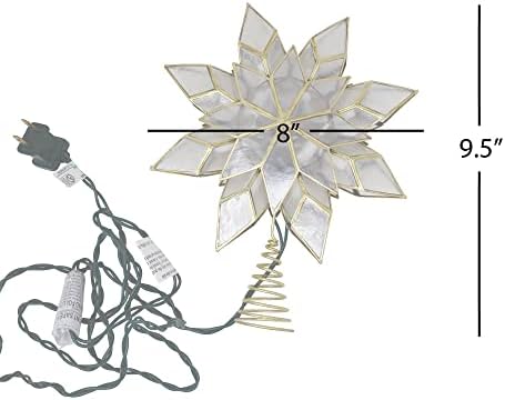 Kurt Adler UL 10L Capiz Clear Star Treetop - Image 3