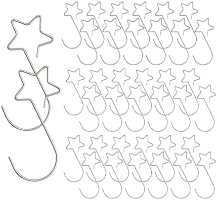 100 Pieces Star Shaped Christmas Ornament Hooks Christmas Tree Hangers Hanging Clips Bauble Hooks Made of Metal for Use Suitable for Home CHRI, Silver - Image 6