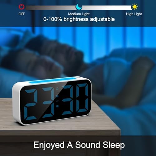 Topski Loud Alarm Clocks for Bedrooms Heavy Sleepers, Digital Clock with Night Light, Large Display, Dual Alarm, Snooze, Dimmable Bedside Alarm Clock for Kids Teens Boys Girls - Image 3