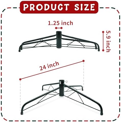 24 Inch Metal Christmas Tree Stand for 4 to 10ft Christmas Trees, Heavy Duty Folding Universal Artificial Christmas Tree Stand Replacement - Image 3