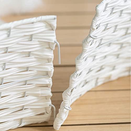 belupai Wicker Christmas Tree Skirts Collar Rings, Artificial Rattan Christmas Tree Skirt Stand Farmhouse Xmas Tree Collar for Artificial Christmas Trees Decoration(White,S) - Image 4