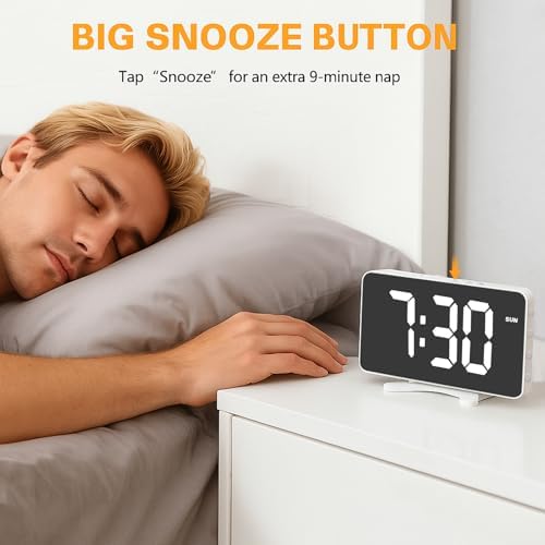 Digital Alarm Clock for Bedroom Dimmable Dual Desk Clock for Heavy Sleepers - Image 6