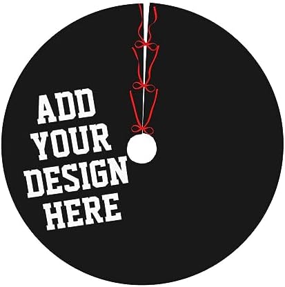 Custom Christmas Tree Skirt Add Photo Text Logo, Personalized Xmas Large Tree Mat, New Year Festive Holiday Party Decorations 30" inches - Image 2