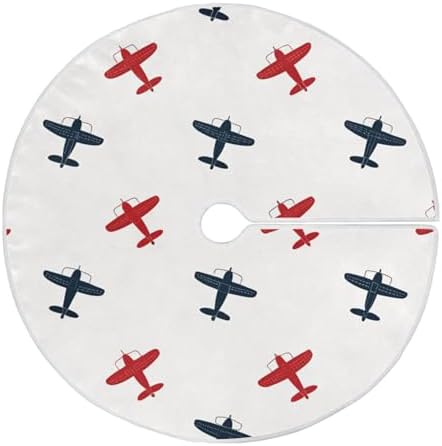 Blueangle Christmas Tree Skirt Colorful Airplanes Tree Skirt for Xmas Decor Festive Holiday Decoration, 47.2 Inch in Diameter by Blueangle