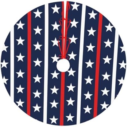 Patriotic Traditional Christmas Tree Skirt 30" for Xmas Halloween New Year Holiday Party Home Tree Mat Decor Ornaments Decoration - Image 6
