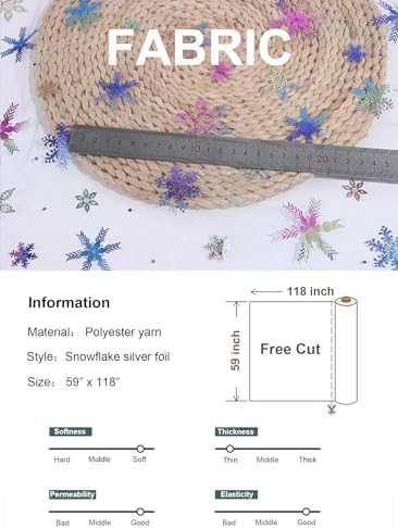 Snowflake Multi Color Foil Organza Winter Tablecloth - 59" x 119" - Christmas Tree Skirt - Pink - Image 5
