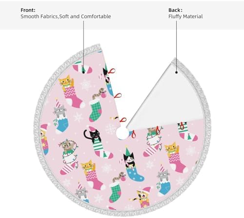 Cute Cartoon Cats Christmas Tree Skirt 30 Inch - Image 6