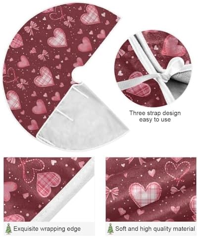 Valentine's Day Tree Skirt 36" Sweet Candy Hearts Pink Christmas Tree Skirts Mother's Day Xmas Mat for Holiday Festival Party Wedding Decor - Image 2
