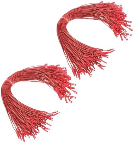 Vaveren 200 Pieces Christmas Hooks Hanger String Precut Ropes Snap Fastener Secure Ornament Attachment Polyester Suitable for Tree Decoration Holiday, Red by Vaveren