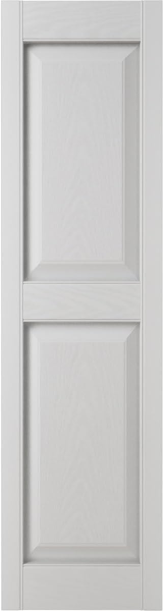 Ekena Millwork Lifetime Vinyl LP2S12X06300WH Standard Two Equal Panel Vinyls, Raised Panel Vinyl Shutters, w/Installation Shutter-Lok's & Matching Screws (Per Pair), 12'W x 63'H, White
