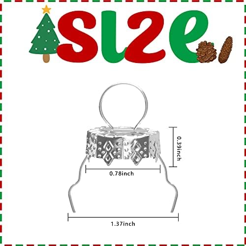 100 Pieces Round Christmas Ornament Caps - Replacement Ornament Hangers for Christmas Tree, Porcelain, Ceramic or Glass Decoration, DIY Decorations (Silver-3/4inch) - Image 2