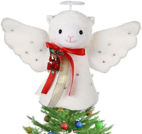 Beeveer Llama Christmas Tree Topper LED Lighted Angel Wings Decoration by Beeveer