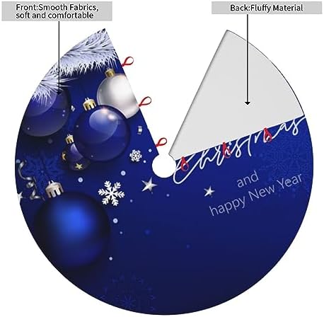 Christmas Tree Skirt Blue Ball Fir Branch Snowflake 36 Inch for Xmas New Year Nightmare Before Christmas Decorations Lobby Home - Image 2