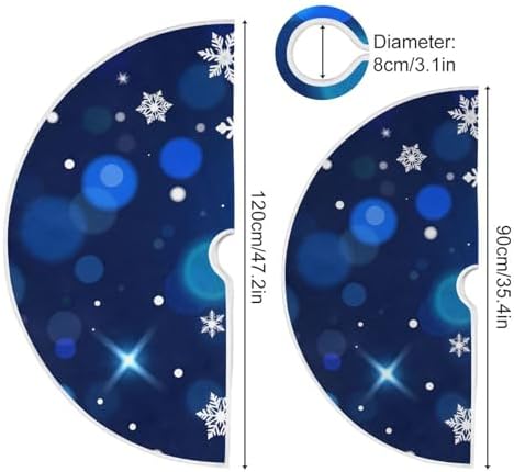 Beautiful Snowflakes Blue Christmas Tree Skirt Small Xmas Tree Skirts Decorations 36 in Burlap Tree Mat Cover for 4 ft Trees Holiday Party - Image 4