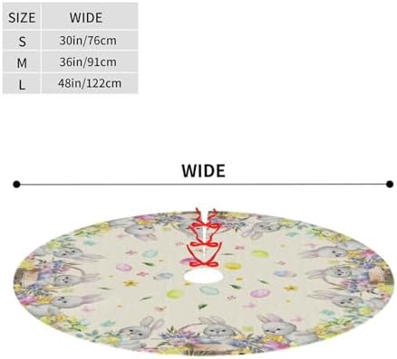 Easter Colorful Eggs Christmas Tree Skirt 48" for Xmas Halloween New Year Holiday Party Home Tree Mat Decor Ornaments Decoration - Image 2