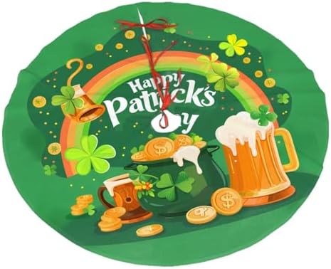Rainbow St Patricks Day Tree Skirts Xmas Ornaments, Green Tree Skirt for Christmas Party Holiday All Occasions 36" by Dewoofly