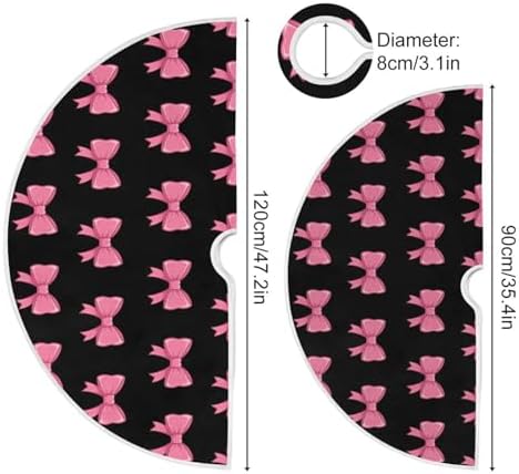 Blueangle 35.4-Inch Elegant Bows Christmas Tree Skirt - Soft Wrinkle-Resistant Polyester Holiday Tree Decor - Image 3