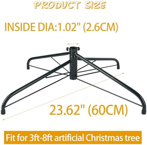 CCINEE Metal Christmas Tree Stand, Universal Folding Xmas Tree Stand 23.6 Inch Replacement Tree Stand Base for 3 Ft to 8 Ft Christmas Artificial Trees Fake Tree,Green - Image 2