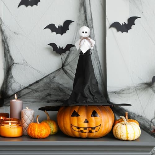 Suncalla Halloween Ghost Tree Topper Velvet Ghost 5.5 Inch Spooky - Image 5