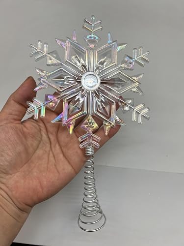 PEPPERLONELY Miniature Glitter Star Tree Topper Christmas Decorations 3.42" H x 2.76" W, White - Image 2