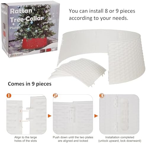 Blissun Christmas Tree Ring, 28.5" Plastic Christmas Tree Collar, Christmas Tree Skirt for Artificial Christmas Trees Decoration (Extra Large, White) - Image 3