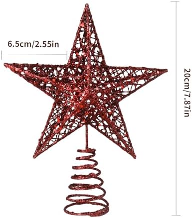 BinaryABC Iron Christmas Tree Star Topper,20cm Glittering Tree Topper - Image 4