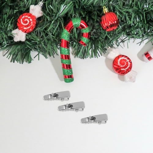 100pcs Silver Alligator Clips for Christmas Flower Ornaments with Lightweight Iron Material and Compact Design, for DIY Crafts and Different Holiday Decoration Occasions - Image 6