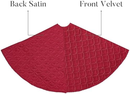 Valery Madelyn 48 Inch Red Christmas Tree Skirt for Tree Decorations - Image 4