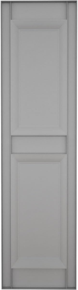 Ekena Millwork Lifetime Vinyl LP2S12X04300PG Standard Two Equal Panel Vinyls, Raised Panel Vinyl Shutters, w/Installation Shutter-Lok's & Matching Screws (Per Pair), 12"W x 43"H, Paintable