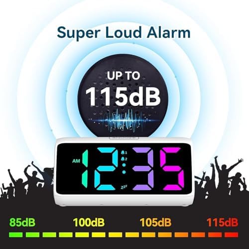 Netzu Loud Alarm Clock for Heavy Sleepers White - Image 4