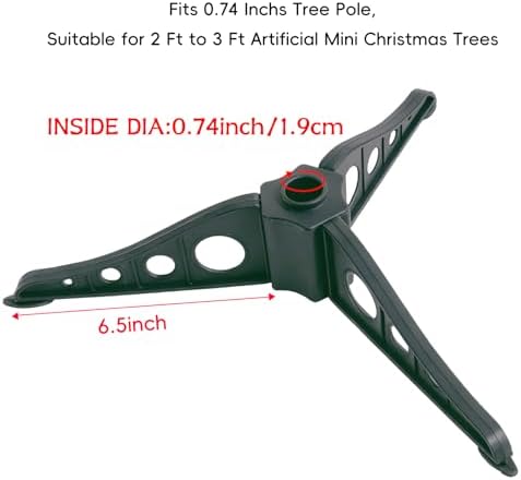 Christmas Tree Stand, Plastic Xmas Tree Stand Green Replacement Xmas Tree Stand Base for Mini Artificial Christmas Tree Small Fake Tree, 0.75 inch in Diameter - Image 2